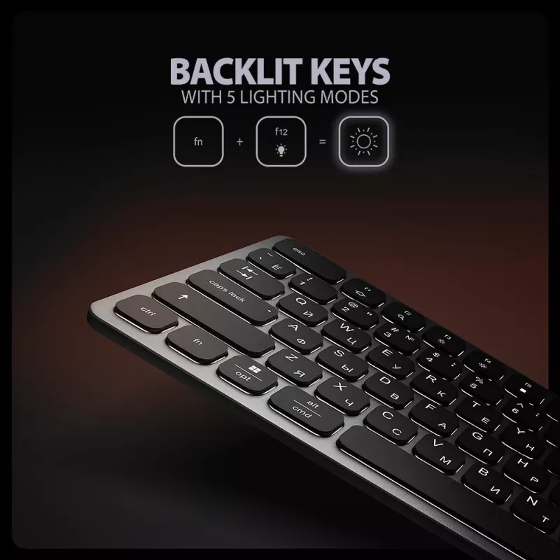 AXAGON HMC-KB-CRL USB-C Keyboard with 9-in-1 Hub, HDMI 4K, PD 100W, Gigabit Ethernet, Card Reader, Black