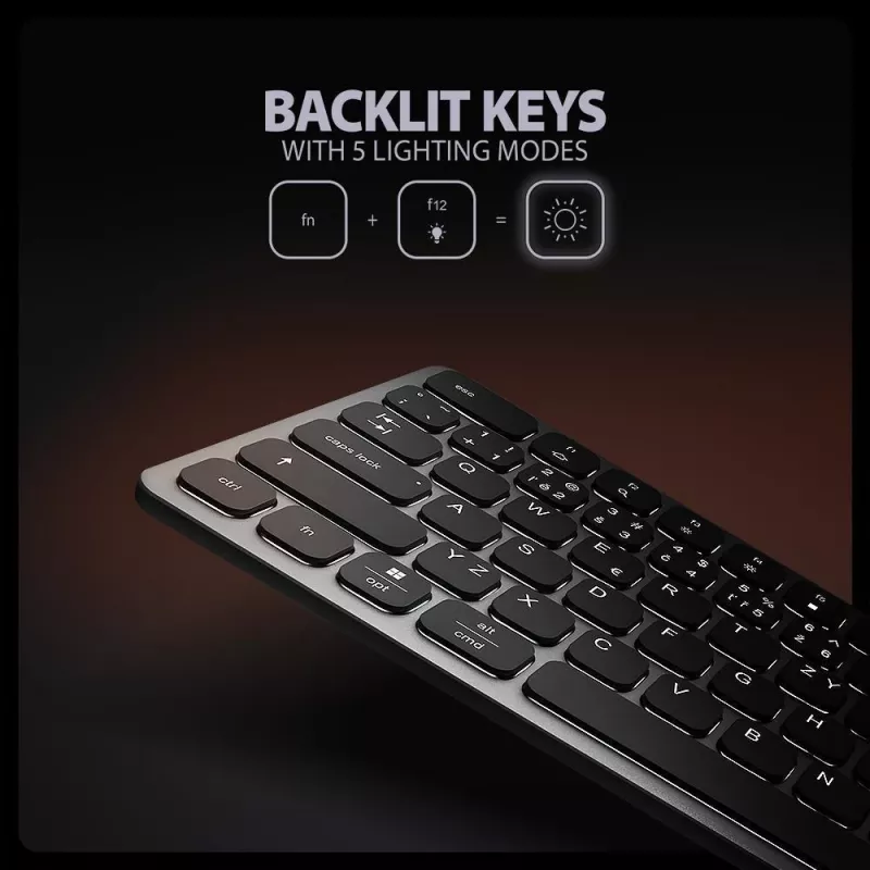 AXAGON HMC-KB-US USB-C Keyboard with 9-in-1 Hub, US QWERTY, 4K HDMI, Gigabit LAN, Card Reader, 0.6m