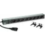 Bachmann 19 inch 1U 8-Way C13 90° Angled PDU with C14 Input, 2m Cable (800.4023)