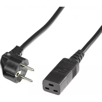 Bachmann 356.1971 Power Extension Cable H05VV-F 3G1.5 0.5m Schuko to C19 Black
