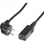 Bachmann 356.1971 Power Extension Cable H05VV-F 3G1.5 0.5m Schuko to C19 Black