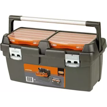 Bahco 4750PTB60 Tool Box / Parts Organizer, 600 x 270 x 270 mm, Polypropylene, Black/Orange, Removable Tray, Lockable