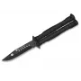 Balisong Butterfly Knife K25 02131 Black 440 Stainless Steel Clip Point Blade Aluminum Handle