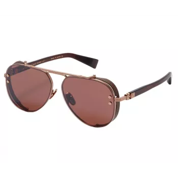 BALMAIN BPS-125E-62 Men's Pilot Sunglasses Gunmetal Grey 62mm