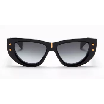 Balmain BPS-151A-55 Women's Sunglasses Black Acetate Grey Polycarbonate Lens 55 mm