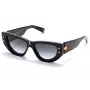 Balmain BPS-151A-55 Women's Sunglasses Black Acetate Grey Polycarbonate Lens 55 mm
