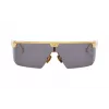 BALMAIN Unisex Sunglasses BPS-147A-142 Black Acetate Square Frame Grey Nylon Lenses 43/27/147 mm