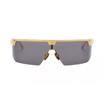 BALMAIN Unisex Sunglasses BPS-147A-142 Black Acetate Square Frame Grey Nylon Lenses 43/27/147 mm