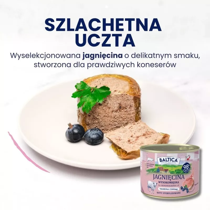 Baltica Smaki Regionów Adult Cat Food with Lamb, 400g Can