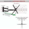 BARKAN BM343XL Full Motion TV Wall Mount for 13-65 inch TVs, 4 Hinges, Extended Arm, Black