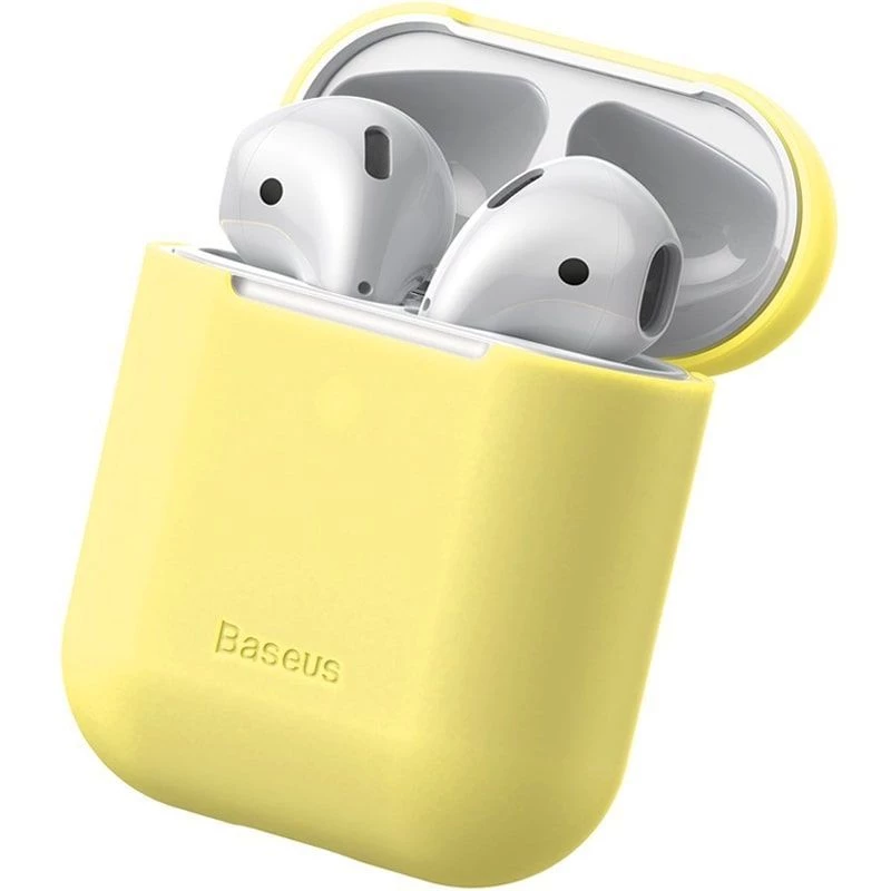 Baseus Apple Silica Series Ultra-thin Silicone Protector Case for AirPods 1/2 Yellow