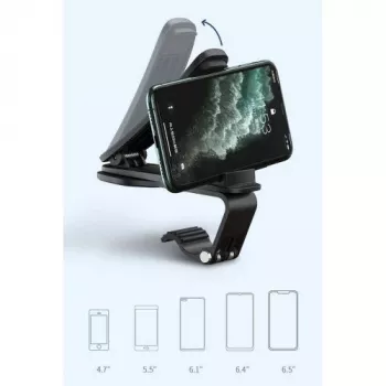 Baseus Big Mouth Pro Car Holder - Dashboard & Windshield Mount, 360° Rotation, Extendable Arm, Black