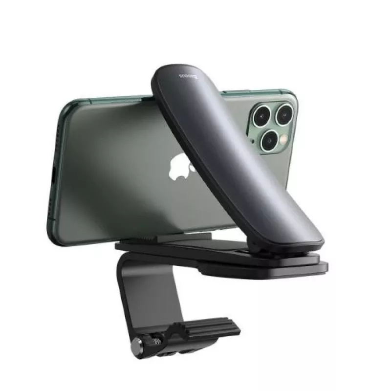 Baseus Big Mouth Pro Car Holder - Dashboard & Windshield Mount, 360° Rotation, Extendable Arm, Black