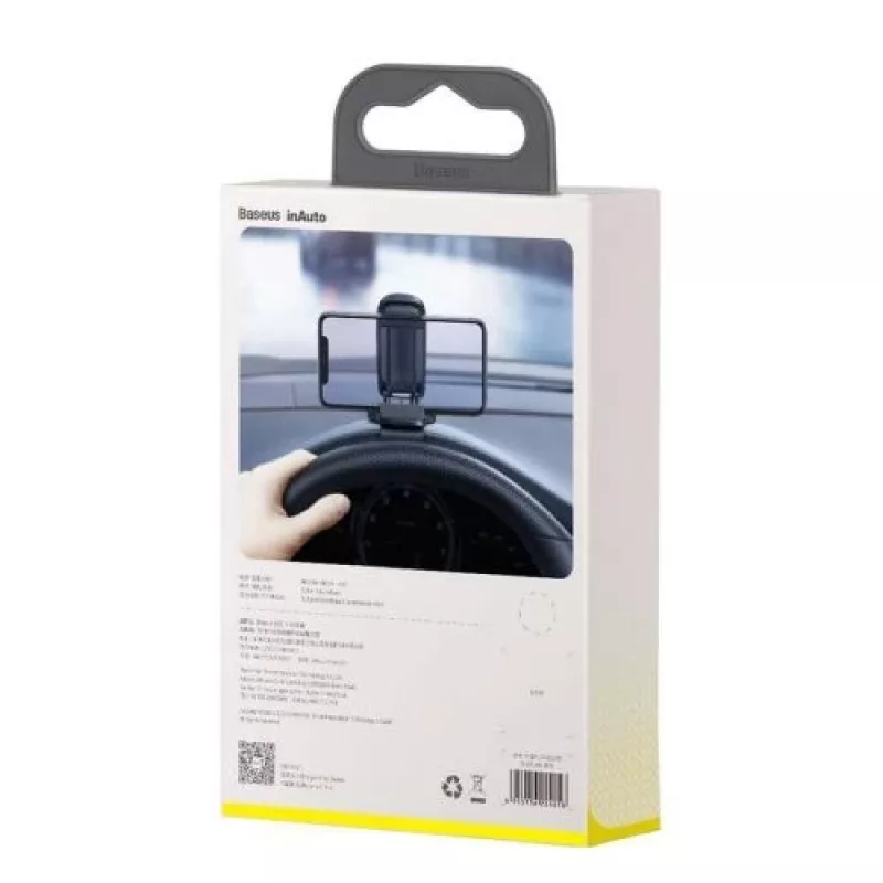Baseus Big Mouth Pro Car Holder - Dashboard & Windshield Mount, 360° Rotation, Extendable Arm, Black
