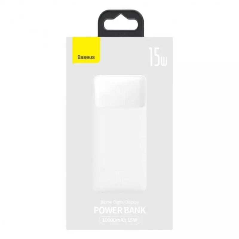 Baseus Bipow Powerbank with Display 10000mAh 15W (Overseas Edition) White