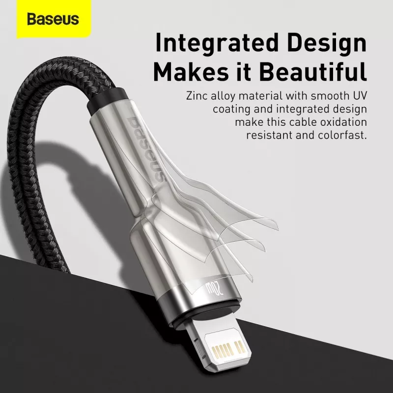 Baseus Cafule Series Metal USB-C to Lightning Cable PD 20W 1m Black