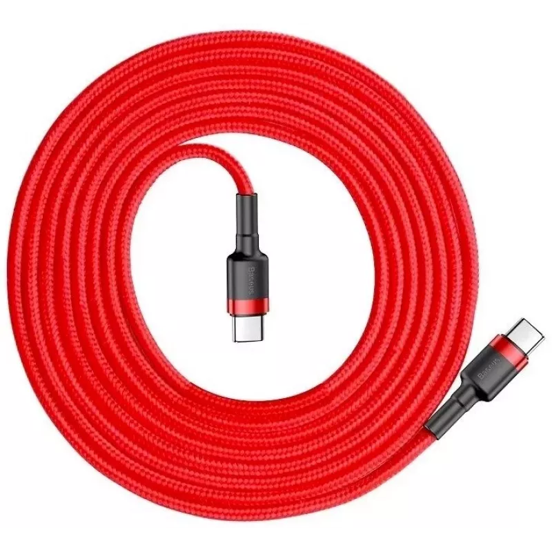 Baseus Cafule USB-C to USB-C PD 2.0 60W Flash Charging Cable, 2m, Red (CATKLF-H09)