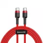 Baseus Cafule USB-C to USB-C PD 2.0 60W Flash Charging Cable, 2m, Red (CATKLF-H09)