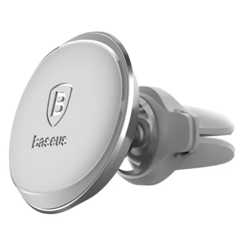 Baseus Car Mount Magnetic Car Phone Holder (Air Vent) 360 Degree with Cable Clip, Silver
