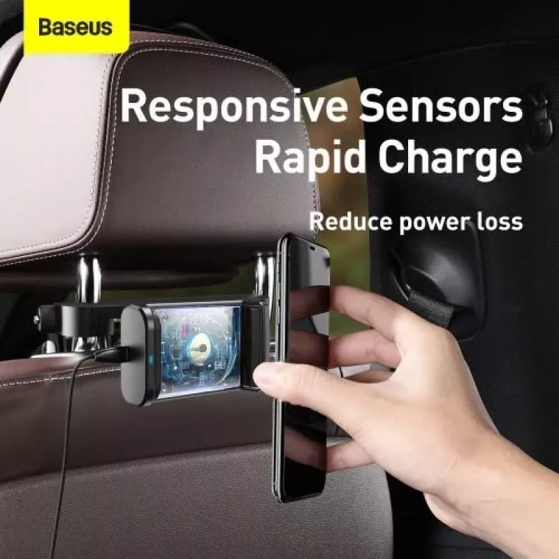 Baseus Car Mount Wireless Charger Energy Storage Backseat Phone Holder 15W Black (WXHZ-01)