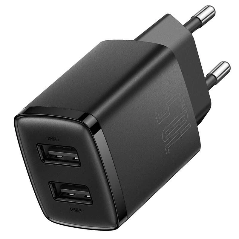 Baseus Compact Charger 2x USB 10.5W Black