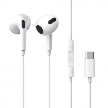 Baseus Encok C17 In-Ear Wired Headphones with USB Type-C Microphone White (NGCR010002)