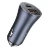 Baseus Golden Contactor Pro Dual Quick Car Charger 40W USB-C + USB-A PD 3.0 QC 4+ SCP FCP AFC with Type-C to Lightning Cable 1m Black Dark Gray