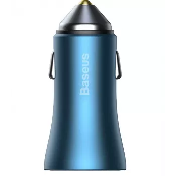 Baseus Golden Contactor Pro Dual Quick Car Charger 40W with USB-C to Lightning Cable 1m Blue
