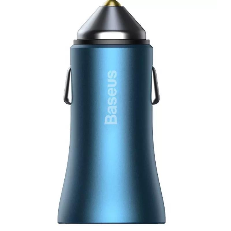 Baseus Golden Contactor Pro Dual Quick Car Charger 40W with USB-C to Lightning Cable 1m Blue