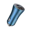 Baseus Golden Contactor Pro Dual Quick Car Charger 40W with USB-C to Lightning Cable 1m Blue