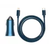 Baseus Golden Contactor Pro Dual Quick Car Charger 40W with USB-C to Lightning Cable 1m Blue