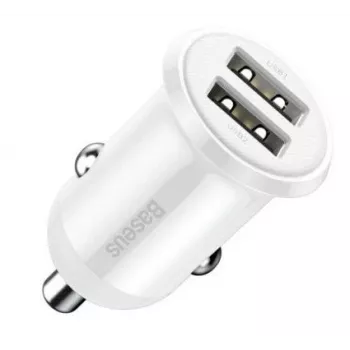 Baseus Grain Pro Car Charger 2x USB 4.8A White