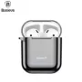 Baseus Metallic Shining Ultra-thin Silicone Protector Case with Hook for AirPods 1 / 2 Black