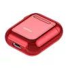 Baseus Metallic Shining Ultra-thin Silicone Protector Case with Hook for Airpods 1 / 2 Red