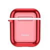 Baseus Metallic Shining Ultra-thin Silicone Protector Case with Hook for Airpods 1 / 2 Red