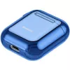 Baseus Metallic Shining Ultra-thin Silicone Protector Case with Hook for AirPods 1/2 Blue