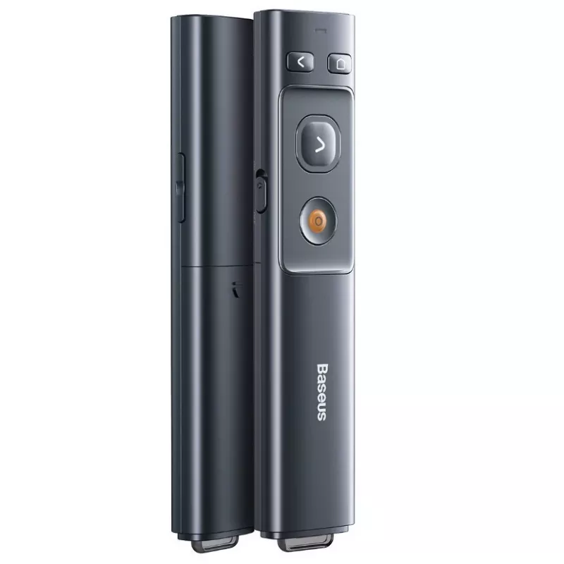 Baseus Orange Dot Wireless Presenter with Red Laser Pointer (2.4GHz, USB-A, Space Grey)