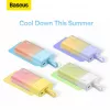 Baseus Popsicle 5200mAh 20W Power Bank with Built-in Lightning Cable and White Baseus Simple USB-C to USB-C 60W 30cm Cable - Yellow-Pink
