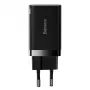Baseus Super Si Pro Mini 30W USB-C + USB-A Wall Charger, PD 3.0, QC 3.0, EU Plug, Black (CCSUPP-E01)