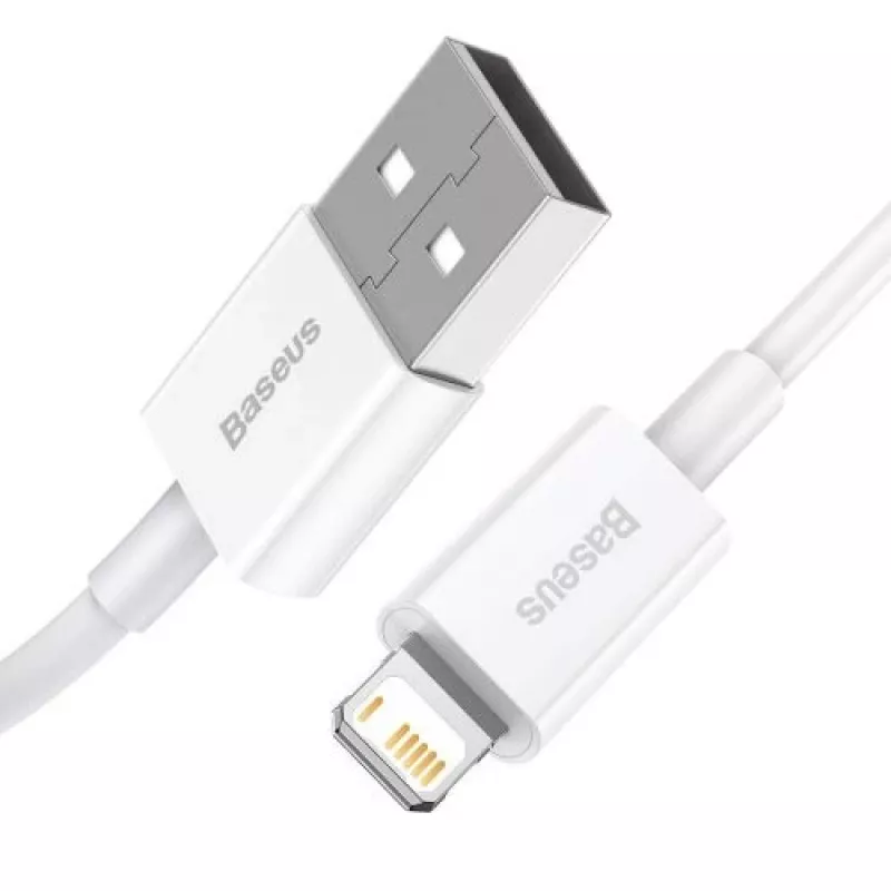 Baseus Superior Series Lightning Cable, Fast Charging, Data 2.4A, 1.5m White (CALYS-B02)