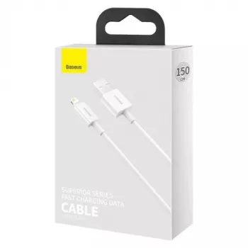 Baseus Superior Series Lightning Cable, Fast Charging, Data 2.4A, 1.5m White (CALYS-B02)