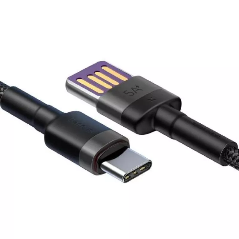 Baseus Type-C Cafule SuperCharge 40W PD 3.0 QC 3.0 1m Gray/Black USB-C to USB-C Cable (CATKLF-PG1)