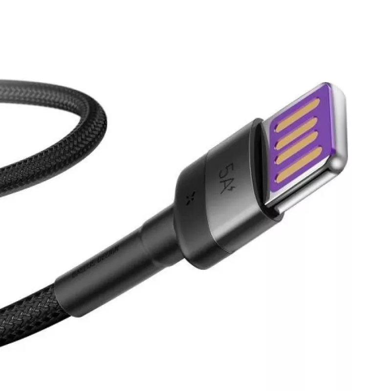 Baseus Type-C Cafule SuperCharge 40W PD 3.0 QC 3.0 1m Gray/Black USB-C to USB-C Cable (CATKLF-PG1)