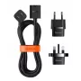 Baseus Universal PowerCombo Cable / Extension Cord with Mini Power Strip 1m Black (EU and UK Power Adapter)
