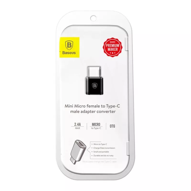 Baseus USB 2.0 Type-C to Micro USB OTG Adapter (Black)