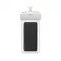 Baseus Waterproof Phone Case LET White Pink - IPX8 Dry Bag for 7.2 inch Phones, Touch & Camera Access, Rotary Lock, Adjustable Strap