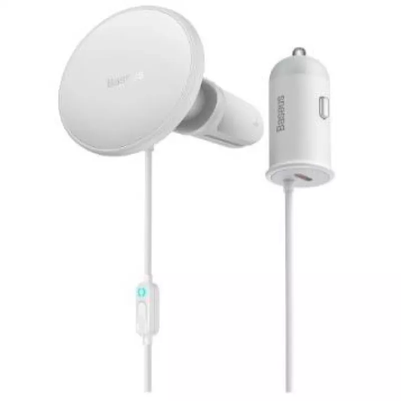 Baseus Wireless Car Charger with MagSafe 15W Holder for Air Vent + USB Type C 25W White