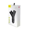 Baseus Y Type Car Charger, 2 USB + Cigarette Lighter Socket, 3.4A, Black (CCALL-YX01)