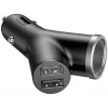 Baseus Y Type Car Charger, 2 USB + Cigarette Lighter Socket, 3.4A, Black (CCALL-YX01)
