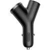 Baseus Y Type Car Charger, 2 USB + Cigarette Lighter Socket, 3.4A, Black (CCALL-YX01)